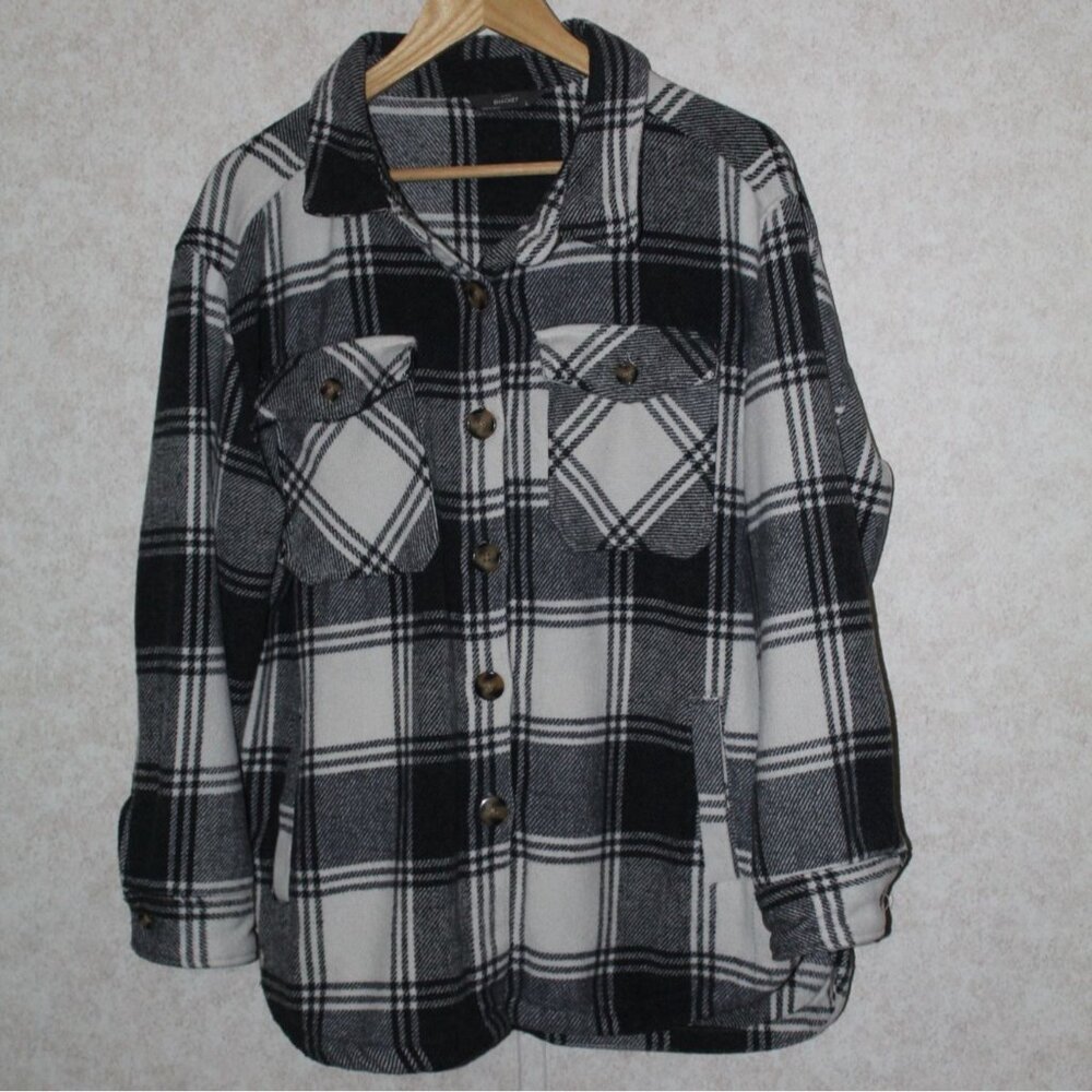 Member's Mark Shacket Plaid Button Down Jacket Fall Size Large - Picture 2 of 16